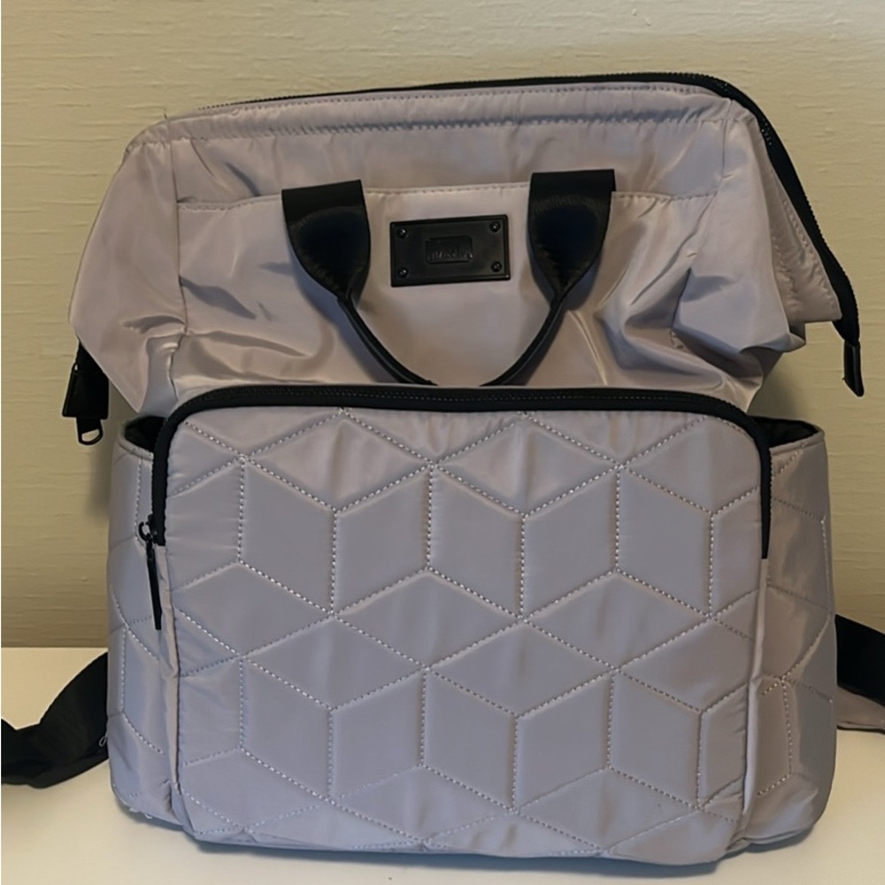 Stylish Quilted Women's Backpack in Gray